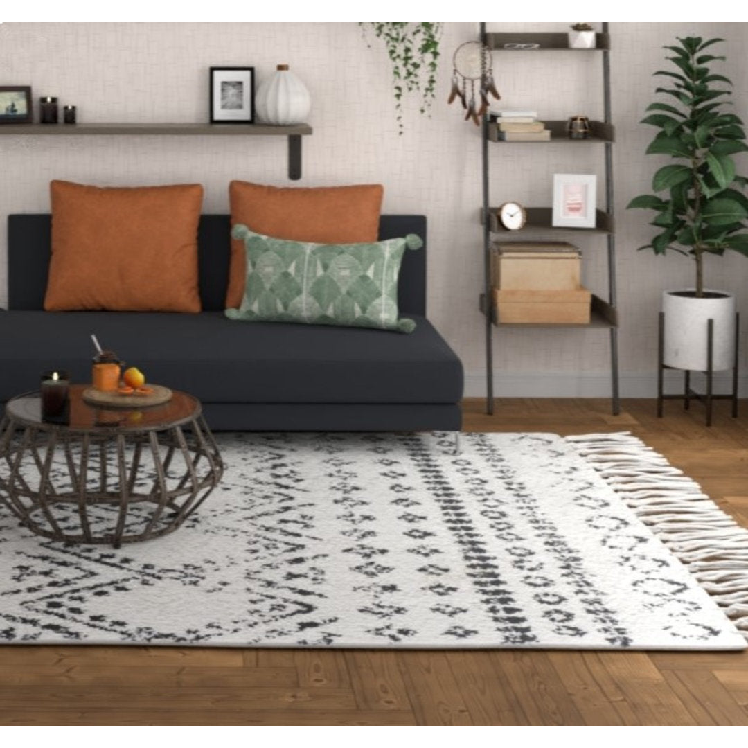 Mason Shag Tribal Whisper White Area Rug CosmoLiving by Cosmopolitan Rug Size: Rectangle 8' x 10'