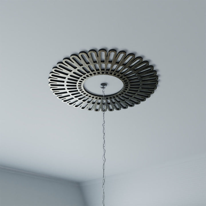 Cornelius Ceiling Medallion Ekena Millwork Color: Antiqued Warm Silver Size: 38" H x 38" W x 1" D