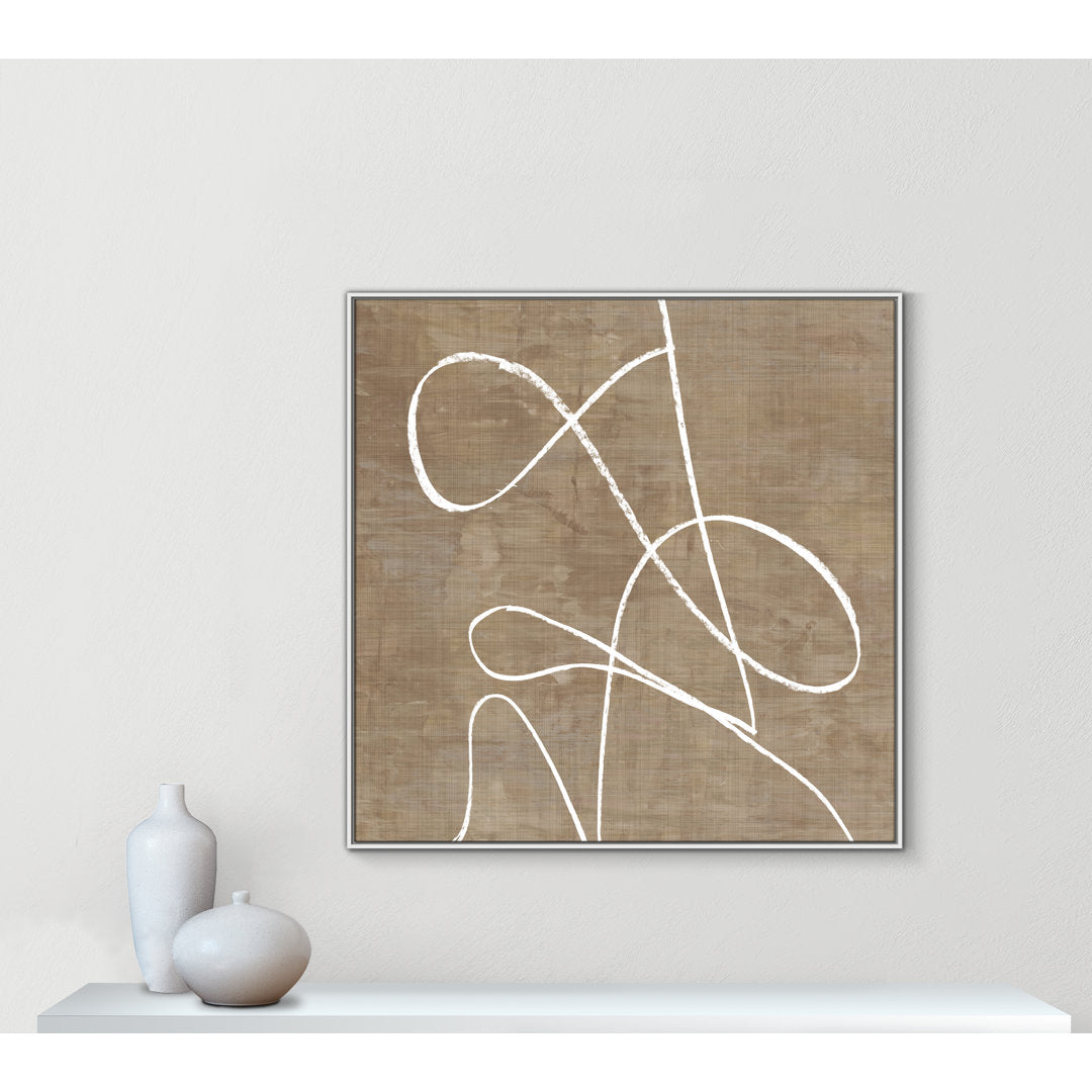 Swooping Lines - Floater Frame Painting on Canvas Joss & Main Size: 46.5" H x 46.5" W x 2" D Format: White