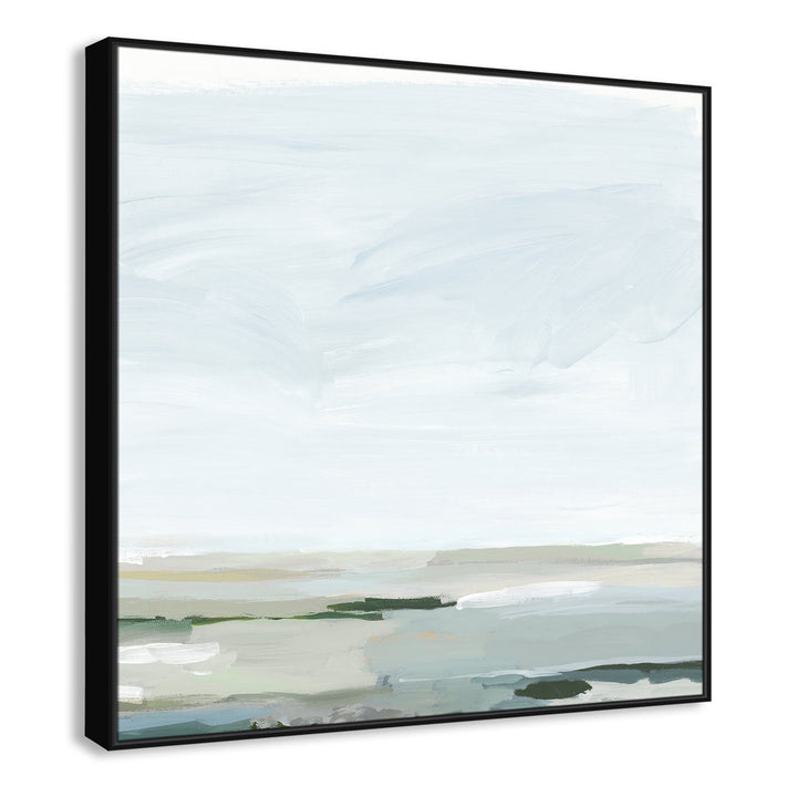 Pure Stillness - Floater Frame Painting Print on Canvas Joss & Main Size: 46.5" H x 46.5" W x 2" D Format: Black