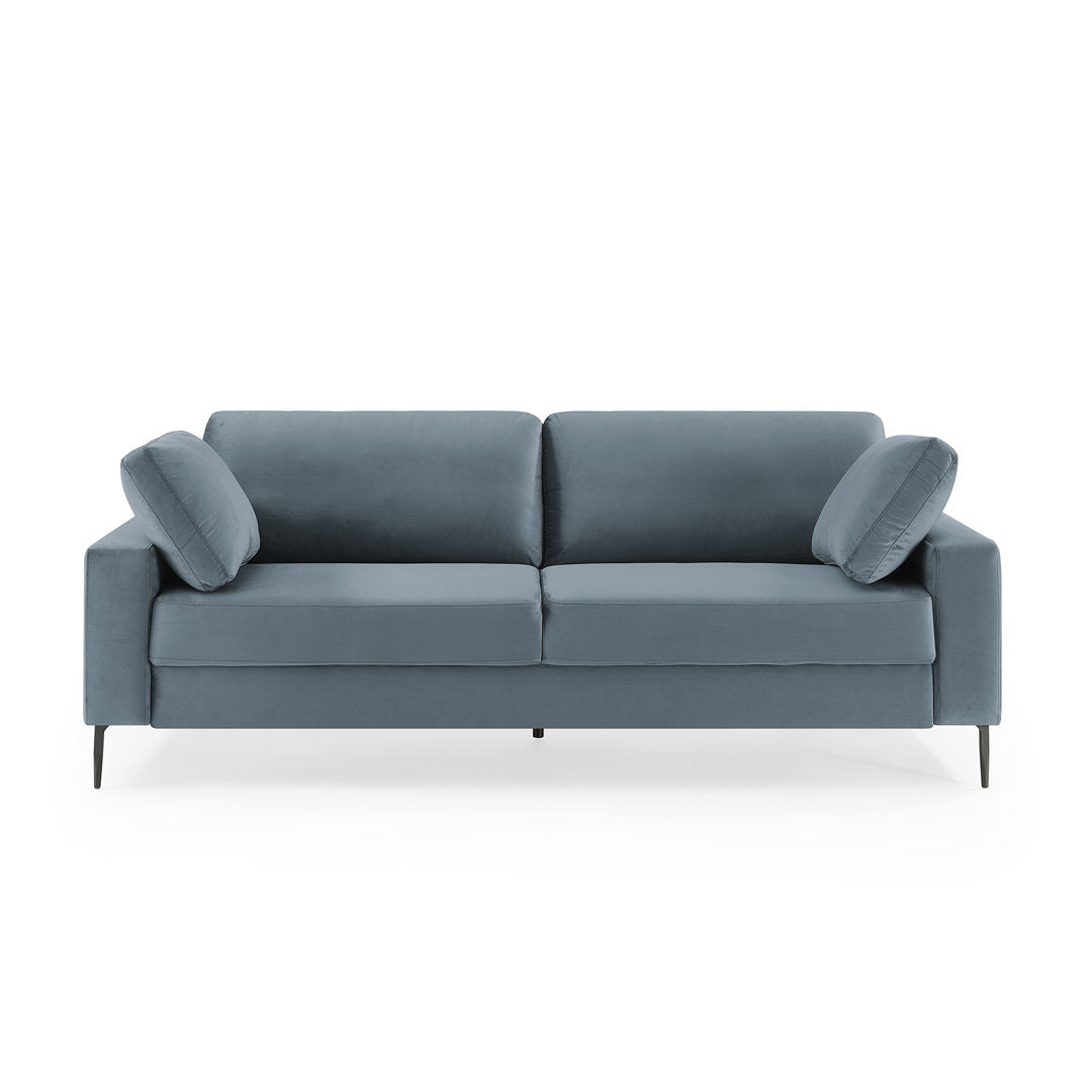 Jeses MINIMORE Modern Style Etta 84.3" Mid-Century Modern Design Sofa Corrigan Studio® Fabric: Light Blue Velvet