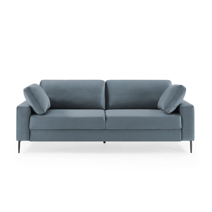 Jeses MINIMORE Modern Style Etta 84.3" Mid-Century Modern Design Sofa Corrigan Studio® Fabric: Light Blue Velvet