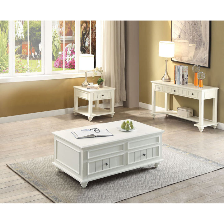 Emmett Rectangular Coffee Table with Storage in White Washed Lark Manor™