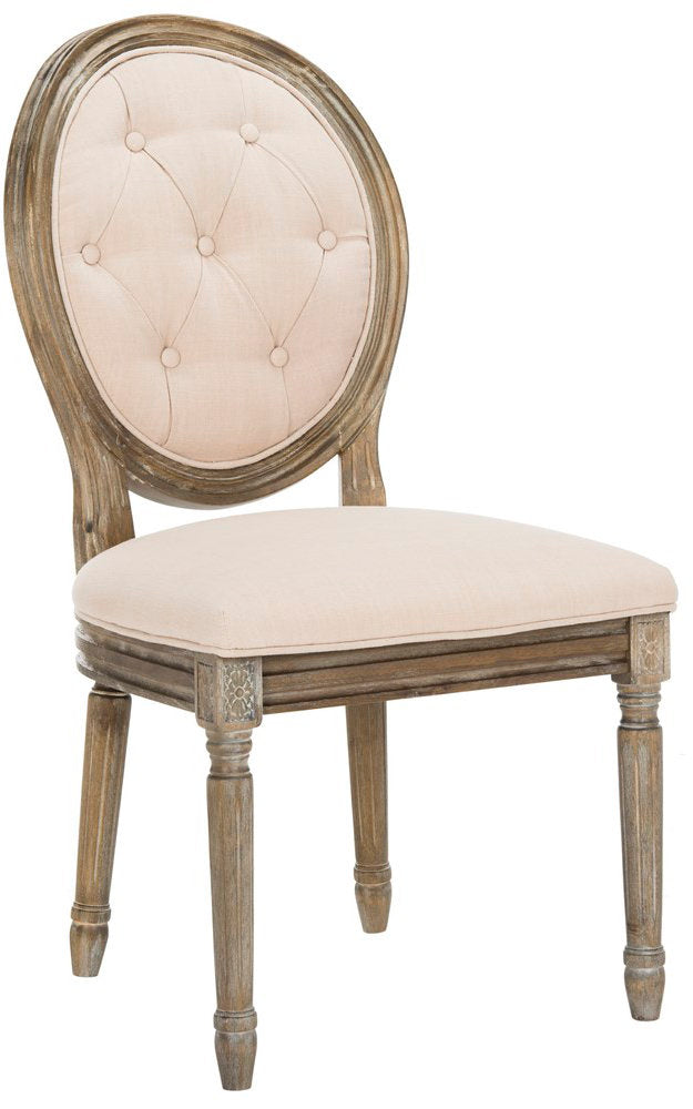 Fleur Tufted Linen Upholstered Side Chair in Brown (Set of 2) One Allium Way®