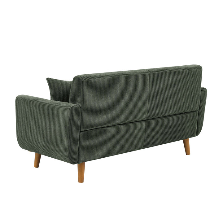 Artina 65'' Square Arm Loveseat Wade Logan® Fabric: Dark Green Corduroy
