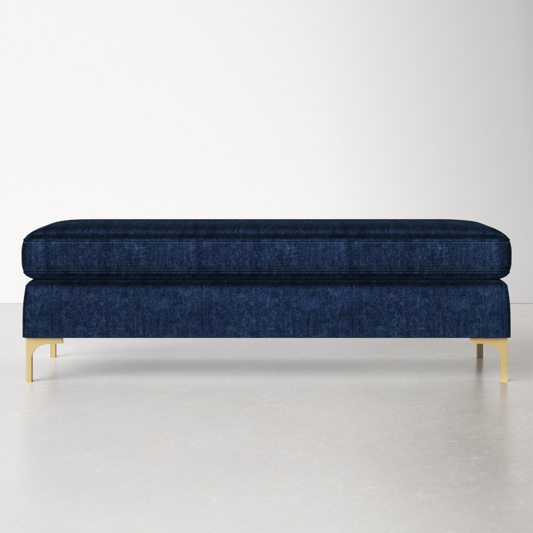 Baye Upholstered Bench AllModern Color: Navy Blue Velvet