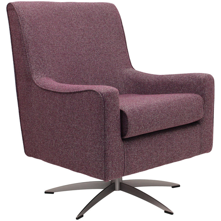 Basilina 26.25" Wide Swivel Armchair Wade Logan® Fabric: Terrace Plum Purple Polyester Blend