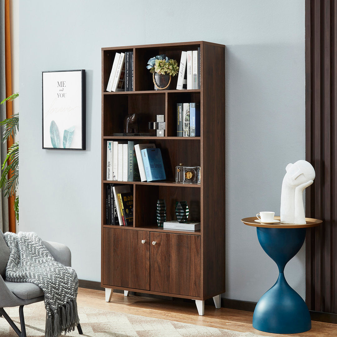 Rathore 68" H x 31.5" W Standard Bookcase Ebern Designs Color: Walnut