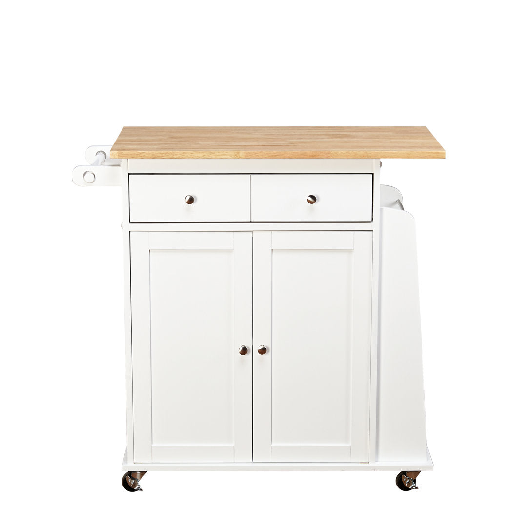 Ferraro Kitchen Cart Alcott Hill® Base Finish: White