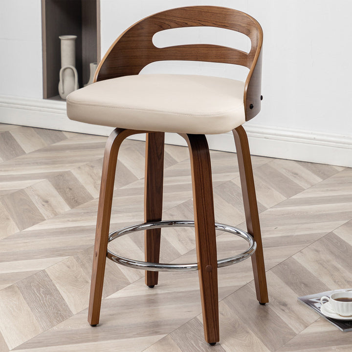 Mahtab Swivel Counter & Bar Stool (Set of 2) Corrigan Studio® Seat Height: Counter Stool = 25.59” Seat Height, Upholstery: Beige Faux Leather