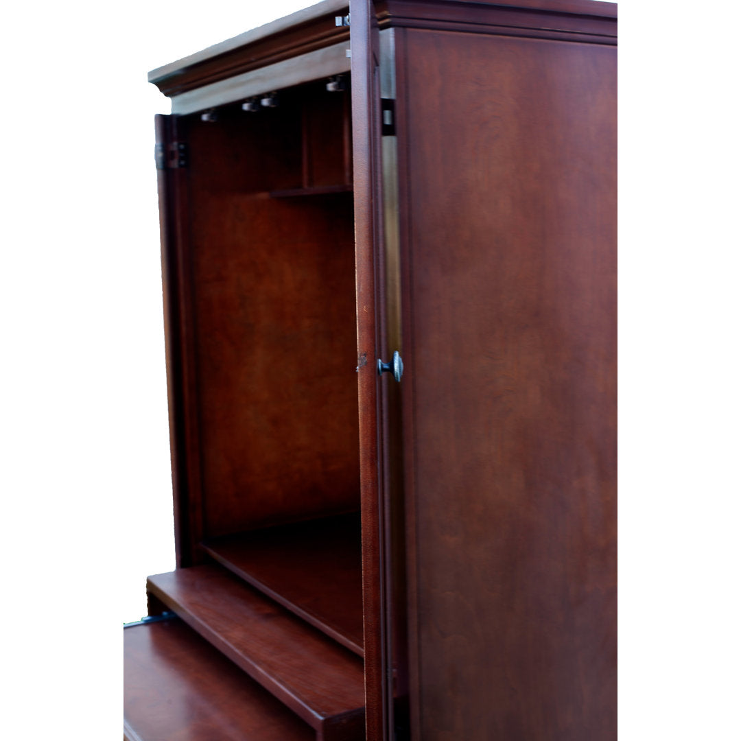 Neasa Solid Wood Armoire Desk Breakwater Bay Color: Burnt Cinnamon
