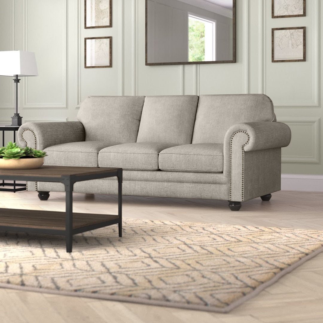 Chisholm 84" Rolled Arm Sofa Greyleigh™ Upholstery Color: Grey