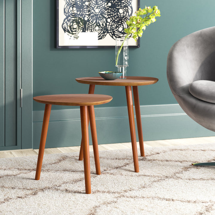 Amethist 2 Piece Nesting Tables with Solid Wood Legs Wade Logan®