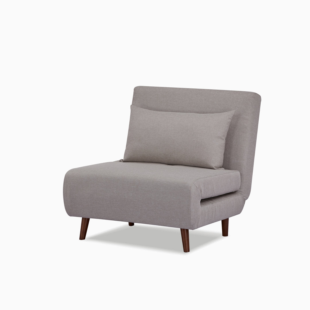 Jacquelyn 30.31" Wide Convertible Chair Mercury Row® Teen Leg Color: Coffee Fabric: Beige Polyester