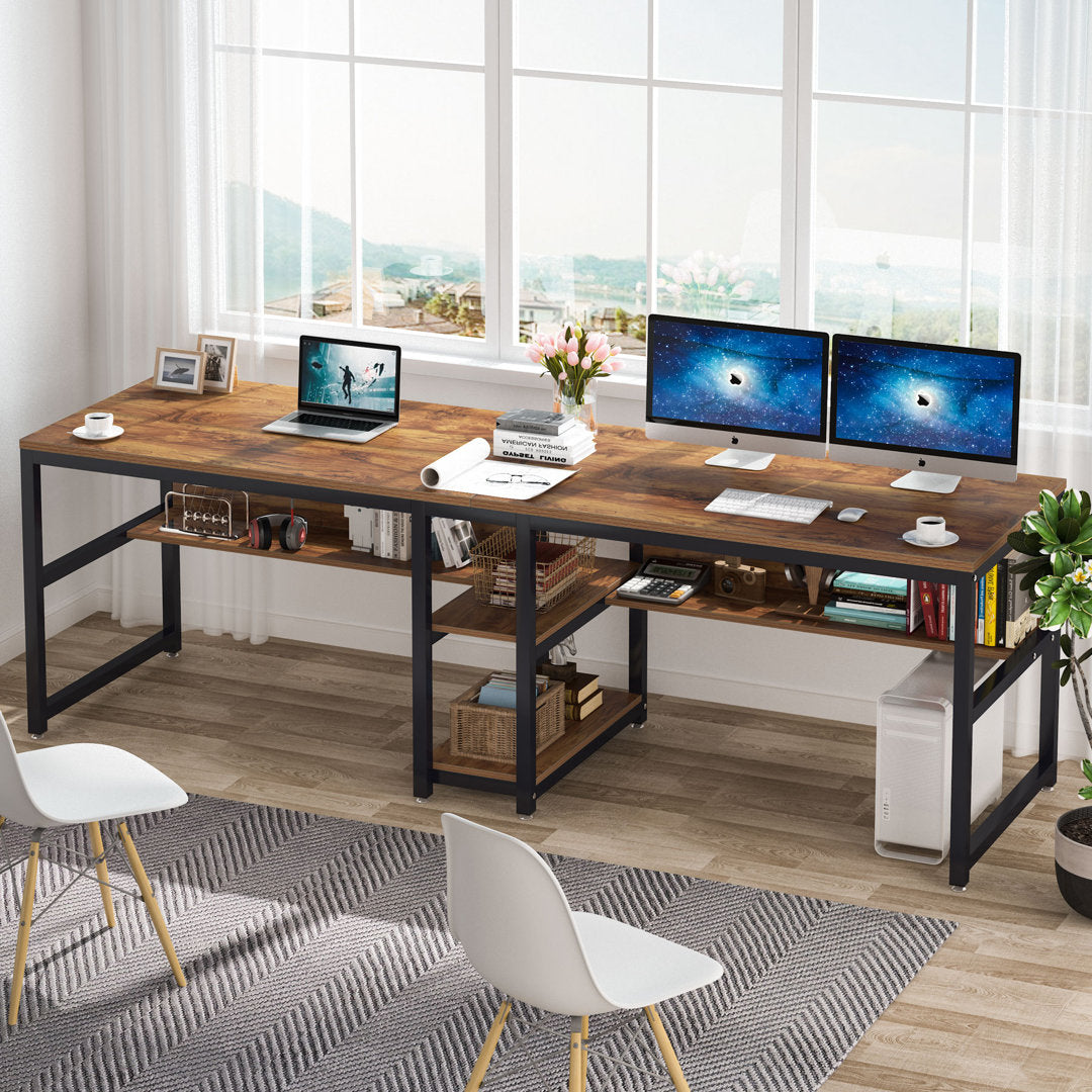 Rigueiro Desk 17 Stories Color (Top/Frame): Brown/Black