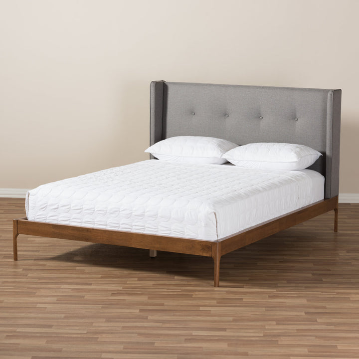 Ellerman Tufted Platform Bed Mercury Row® Color: Gray Size: Queen