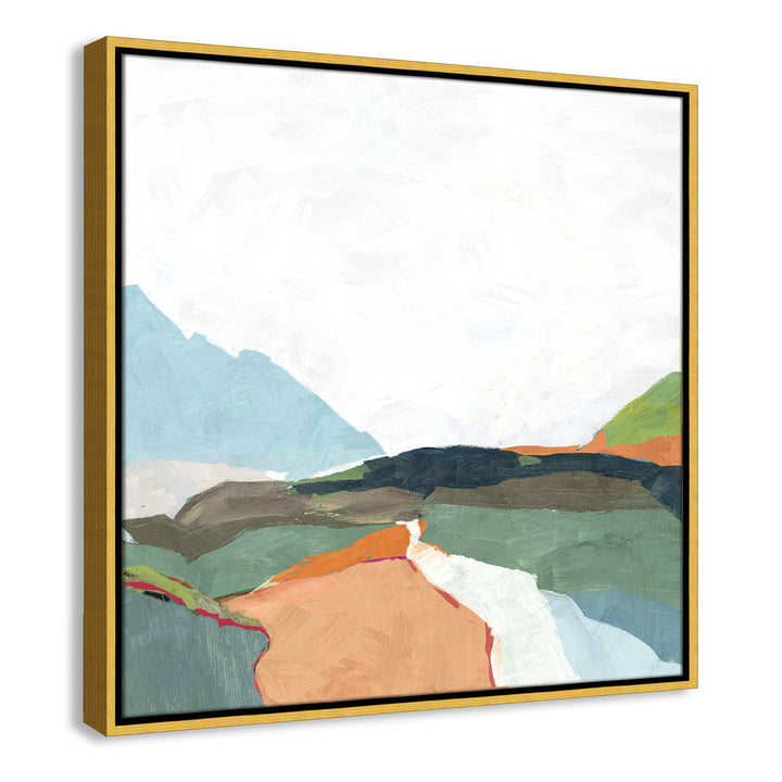 April Morning - Floater Frame Painting on Canvas Joss & Main Size: 25.5" H x 25.5" W x 2" D Format: Gold