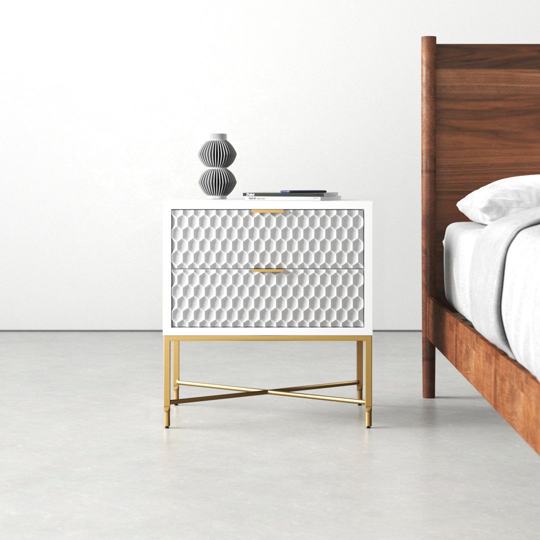 Capra 2 - Drawer Nightstand AllModern Color: White