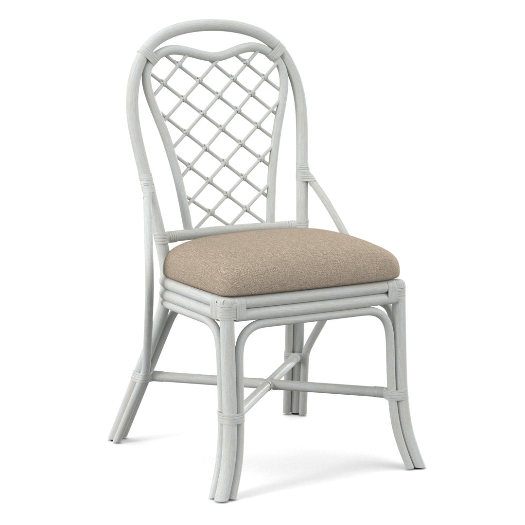 Trellis Back Side Dining Chair Braxton Culler Upholstery Color: Blue Buffalo Check; 0120-61, Frame Color: Bisque