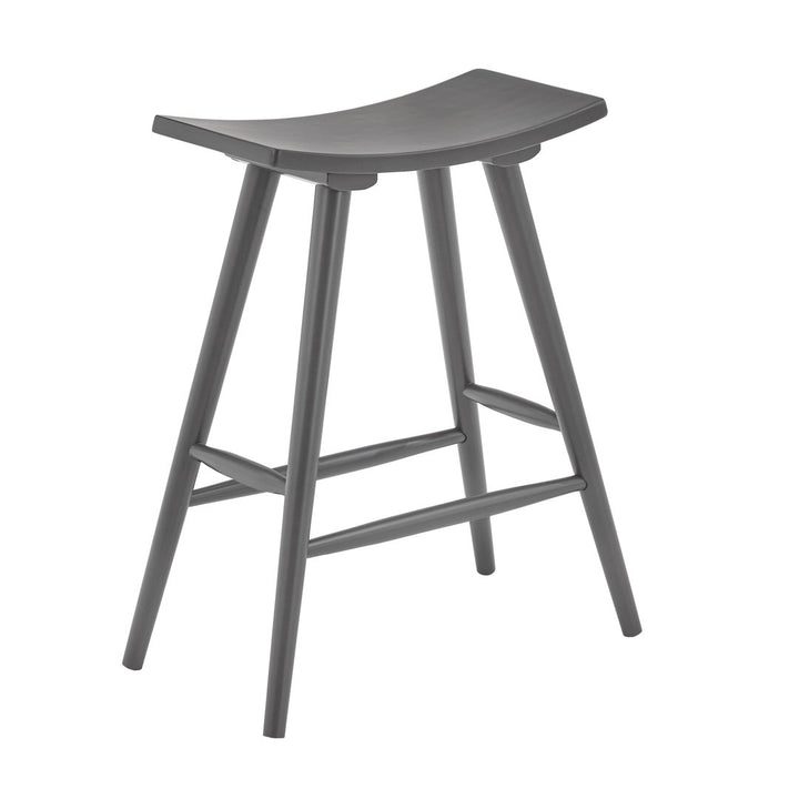Ashray Solid Wood 24.25" Counter Stool (Set of 2) Wade Logan® Color: Gray
