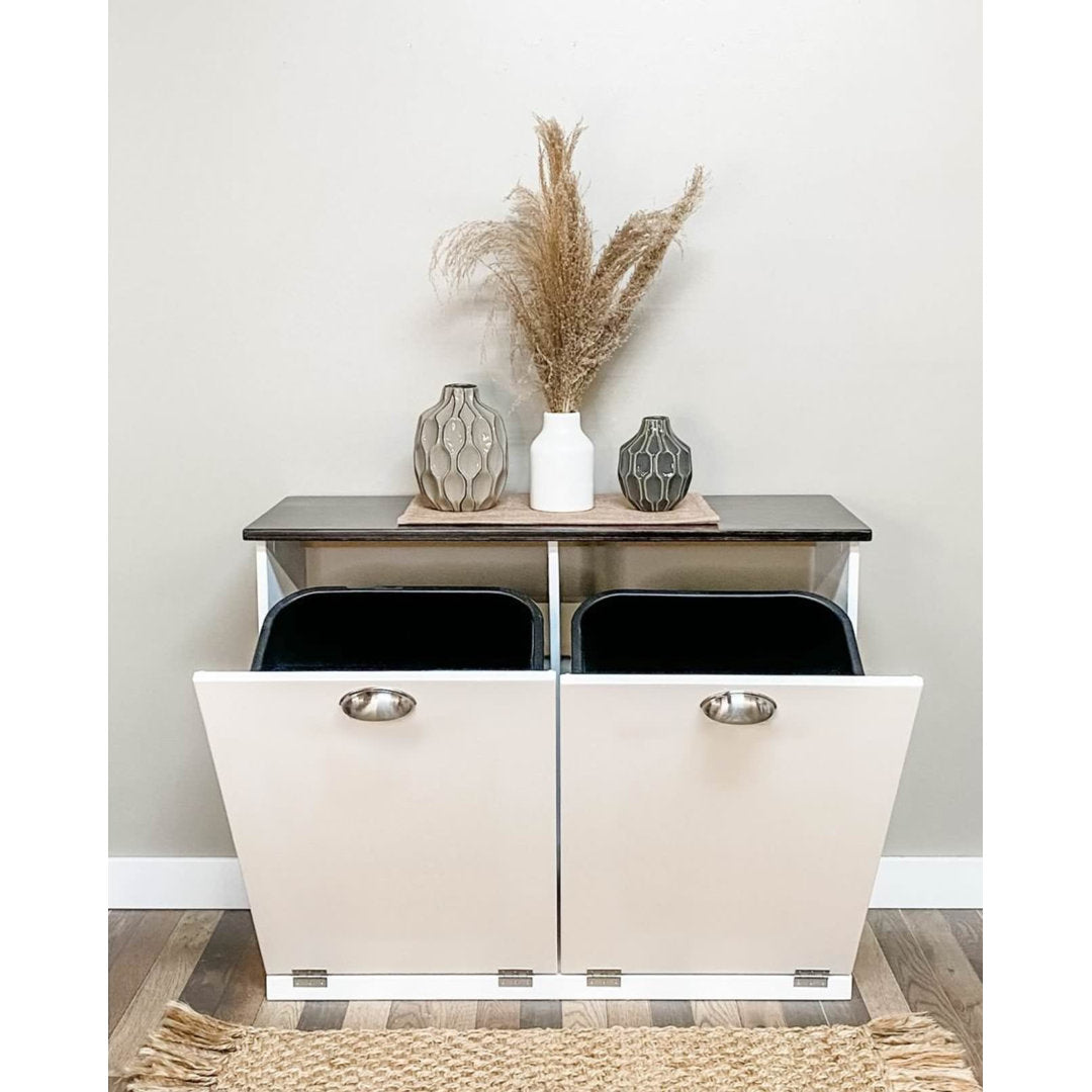Cheyne Double Trash Bin Cabinet Gracie Oaks Color: Brown/Silver
