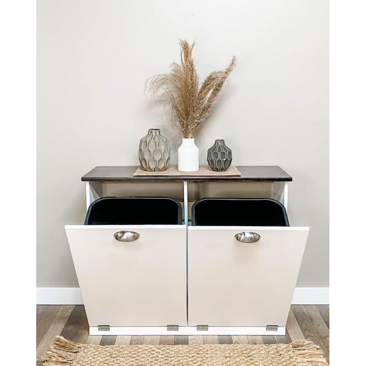 Cheyne Double Trash Bin Cabinet Gracie Oaks Color: Brown/Silver