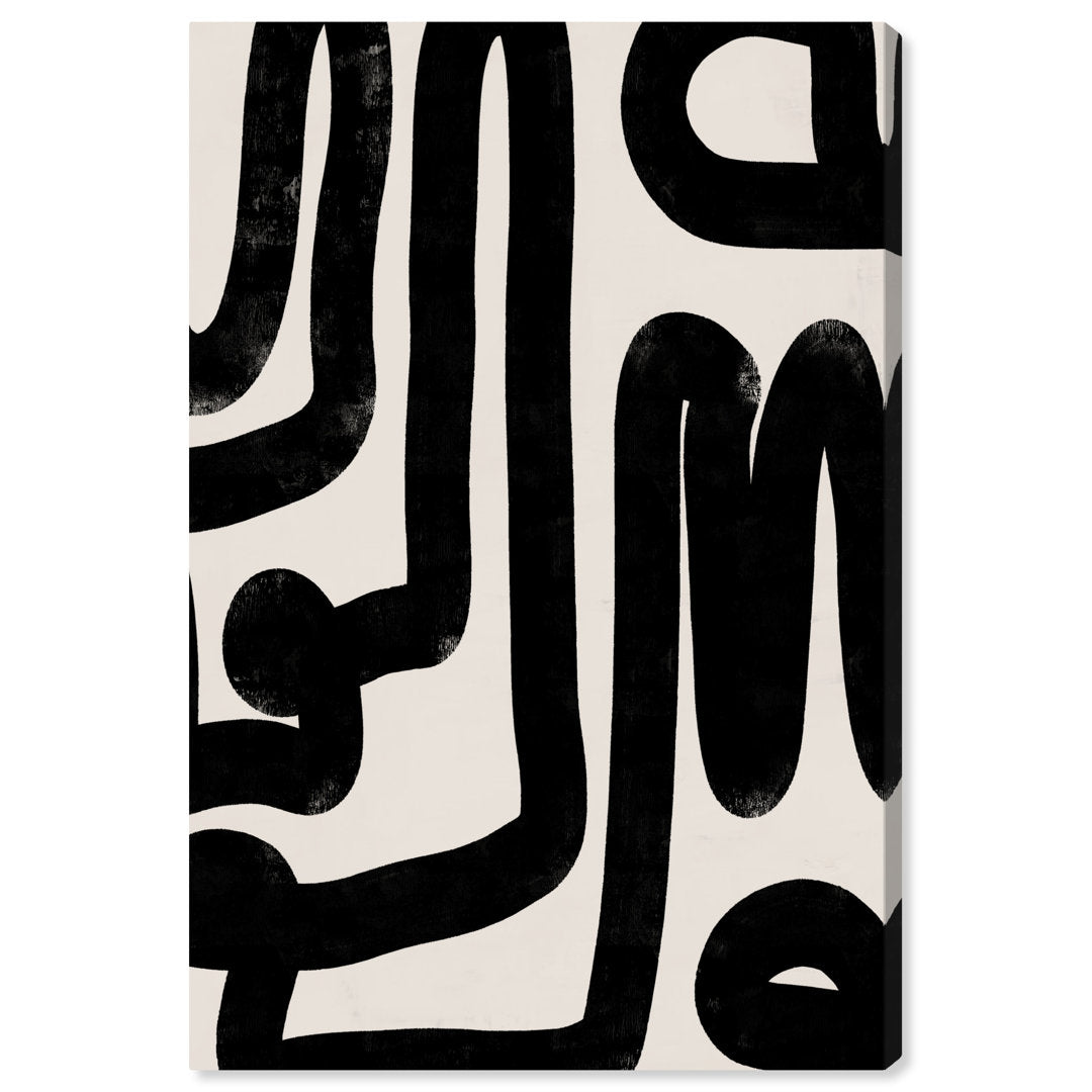 Modern Bold Brush Stroke Lines - Graphic Art on Canvas Oliver Gal Size: 45" H x 30" W Format: Wrapped Canvas