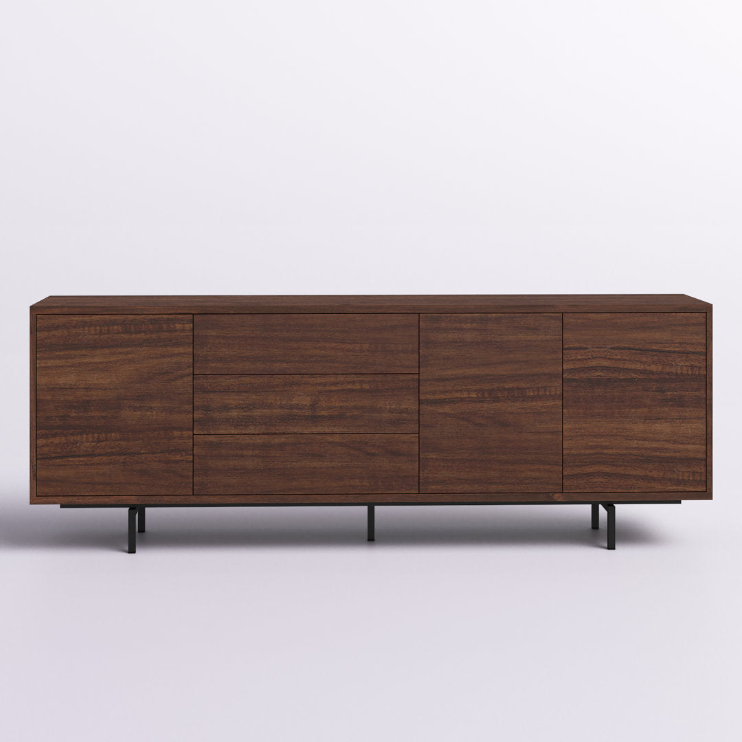 Anirvin TV Stand for TVs up to 88" Wade Logan® Color: Walnut/Black