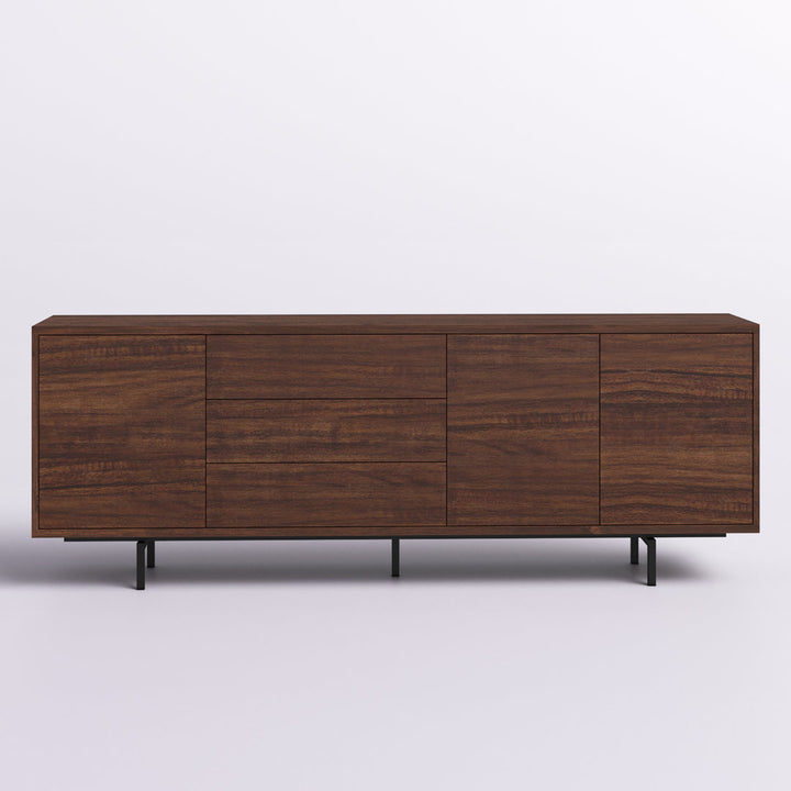 Anirvin TV Stand for TVs up to 88" Wade Logan® Color: Walnut/Black