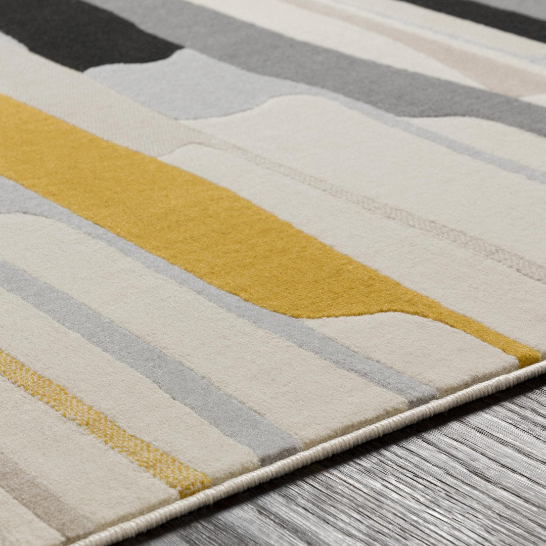 Dimond Striped Mustard/Gray/Beige Area Rug Wade Logan® Rug Size: Rectangle 8'10" x 12'3"