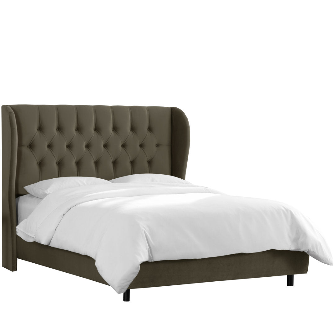 Knaresborough Tufted Upholstered Low Profile Standard Bed Greyleigh™ Size: Full Body Fabric: Classic Pewter Performance Velvet