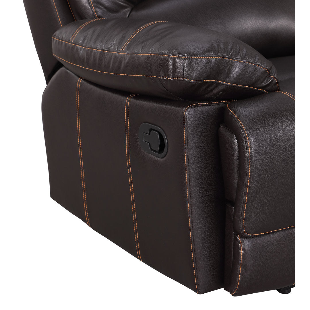 Trower 89" Faux Leather Pillow Top Arm Reclining Sofa Red Barrel Studio® Upholstery: Brown Faux Leather