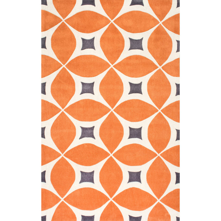 Southam Geometric Accent Rug for Living Room Bedroom Dining Room Entryway Kitchen, Deep Orange/White Wade Logan® Rug Size: Rectangle 2' x 3'