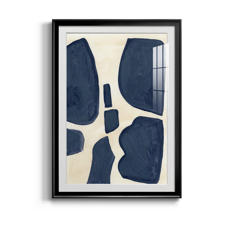 Blue Pieces II - Picture Frame Print Orren Ellis Size: 42.5" H x 30.5" W x 1" D Format: Black