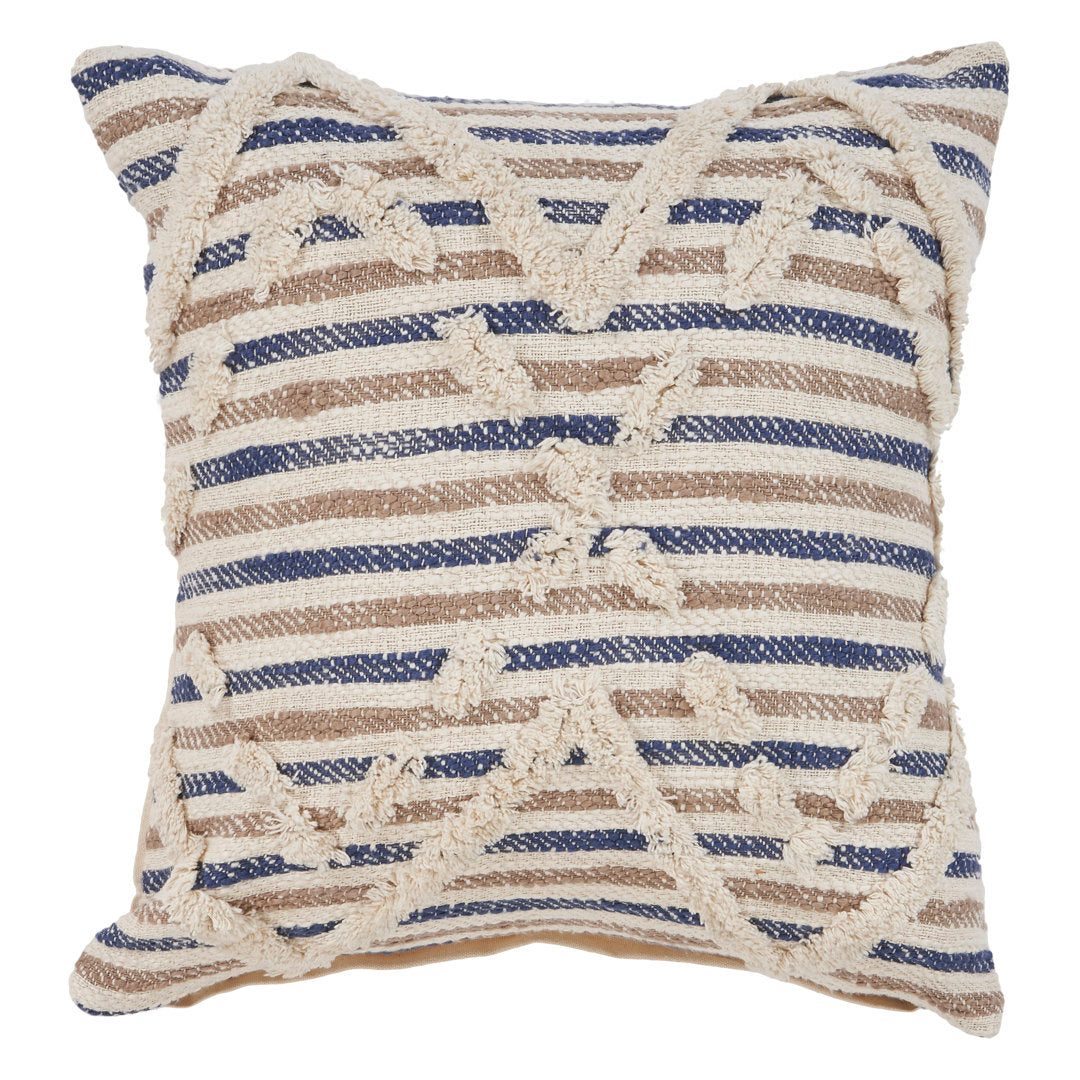 Pillow Textured Stripe Cotton Throw Pillow Rajani Home