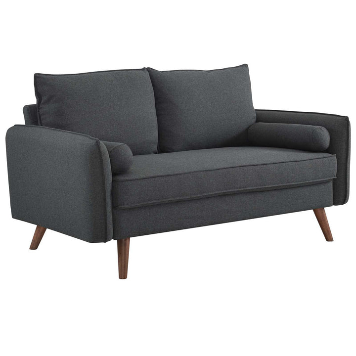 Modway Revive Upholstered Fabric Loveseat Modway Upholstery Color: Gray Performance Velvet