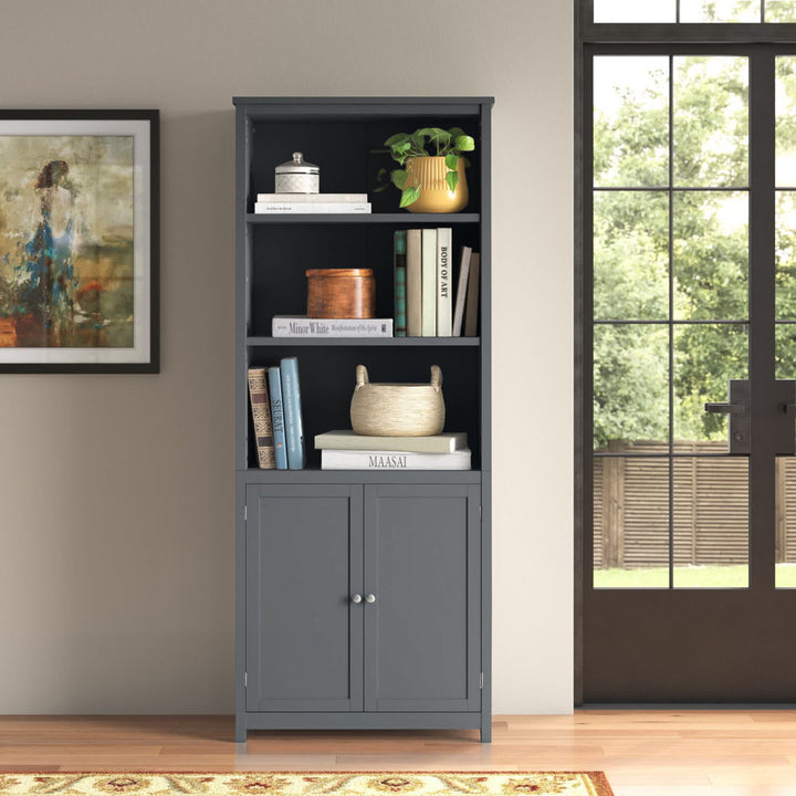 Aydan 71.5" H x 29" W Standard Bookcase Three Posts™ Color: Gray