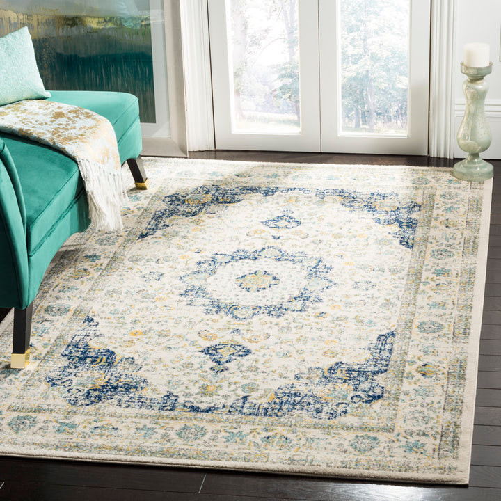 Annette Oriental Ivory/Blue Area Rug Langley Street® Rug Size: Rectangle 12' x 18'