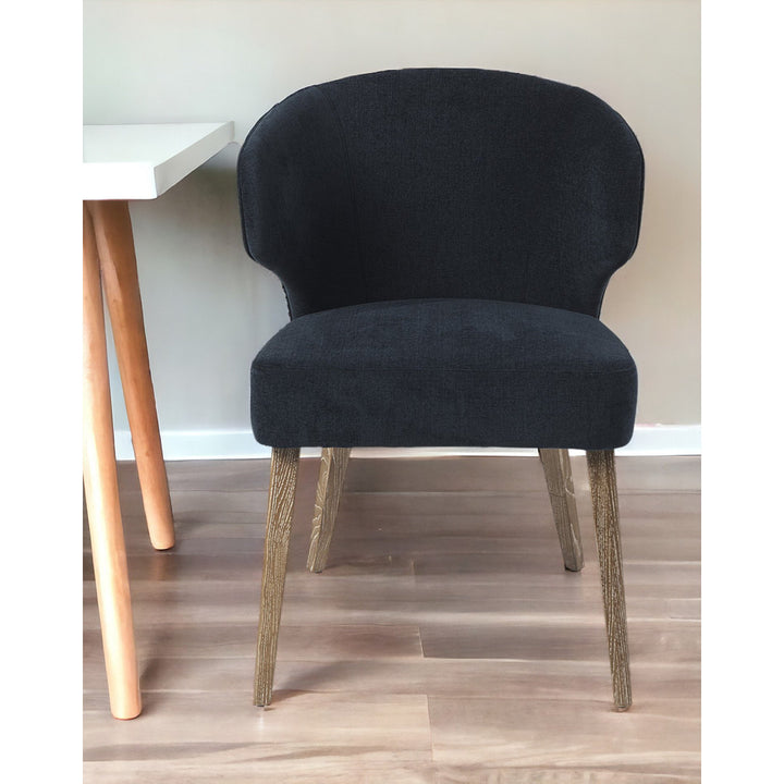 Golino Fabric Upholstered Wingback Side Chair Joss & Main Leg Color: Brown, Upholstery Color: Black