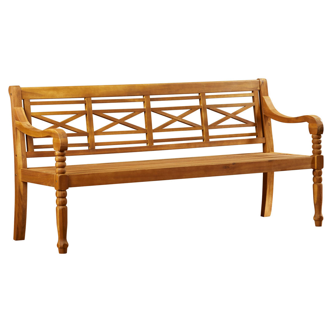 Paull Wooden Garden Bench Highland Dunes Color: Natural