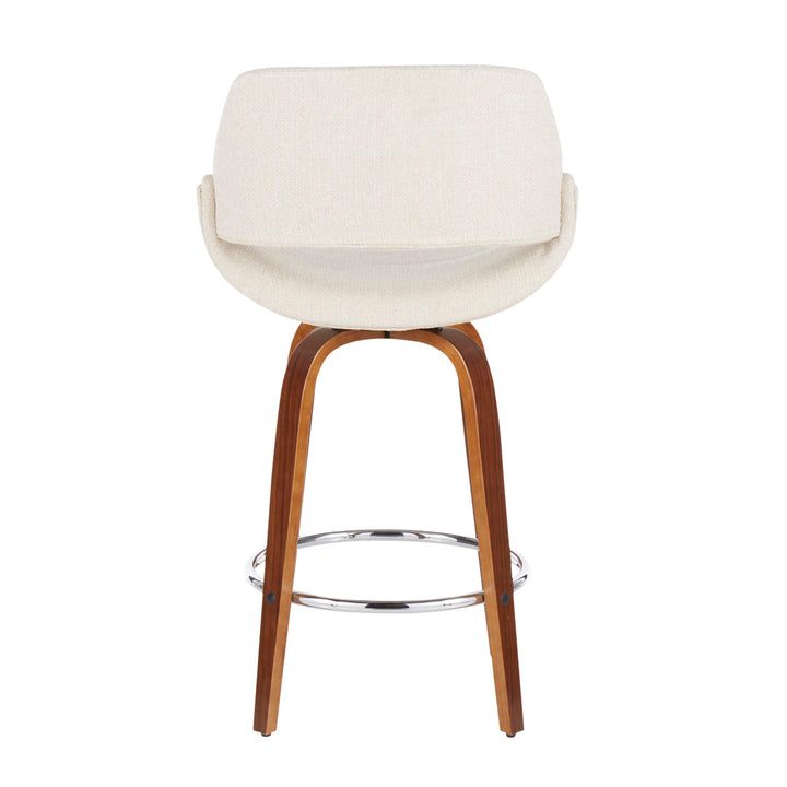 Lakyia Upholstered Bar & Counter Stool with Round Footrest George Oliver Upholstery: Cream, Seat Height: Counter Stool (26" Seat Height)