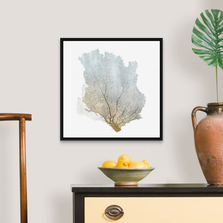 Delicate Coral I by Isabelle Z - Painting Print on Canvas Beachcrest Home™ Size: 22" H x 22" W x 1.75" D Format: Black Floater Framed Canvas