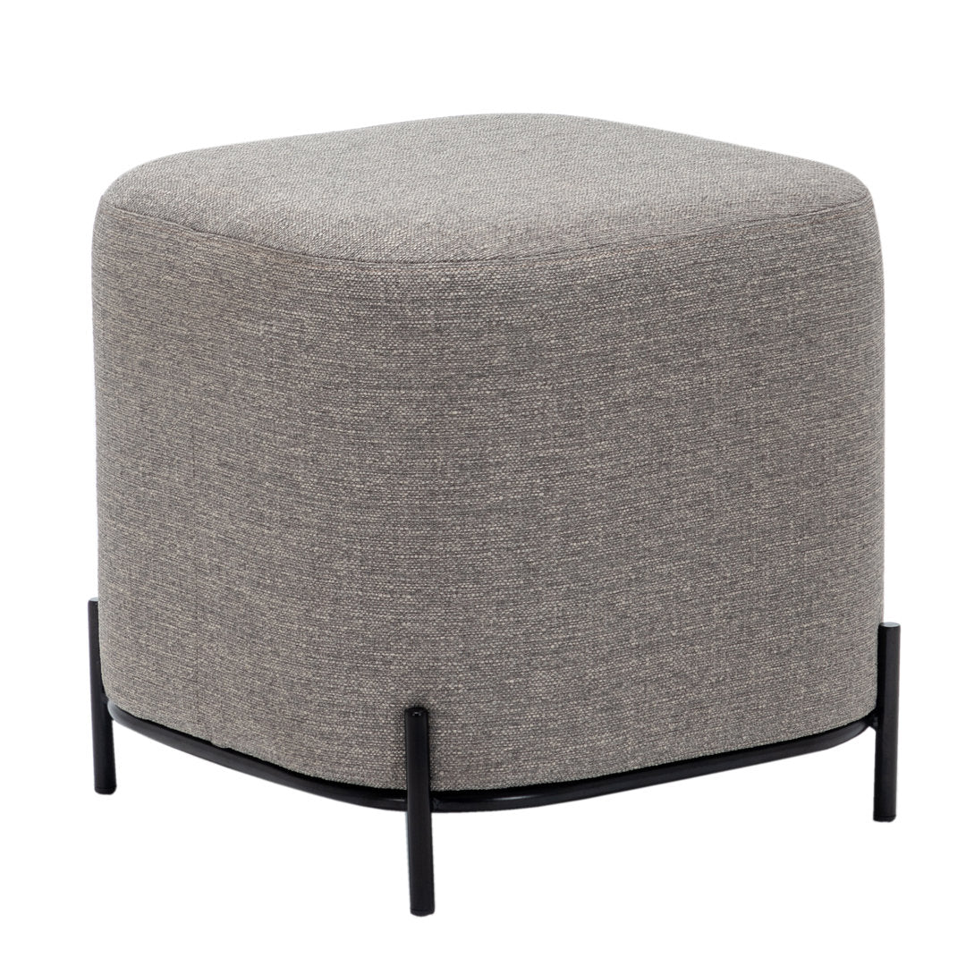 Ohman 16.5'' Wide Square Cube Ottoman Mercury Row® Leg Color: Black Body Fabric: Gray Basketweave