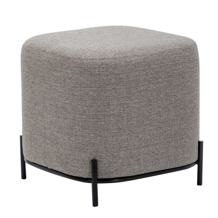 Ohman 16.5'' Wide Square Cube Ottoman Mercury Row® Leg Color: Black Body Fabric: Gray Basketweave