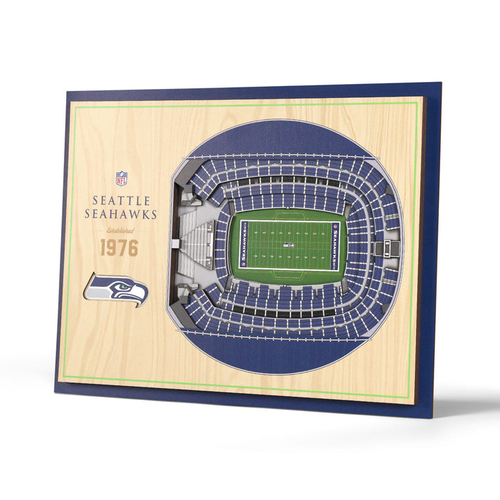 NFL 5-Layer Stadiumview Wall Art YouTheFan Color: Teal NFL Team: Seattle Seahawks