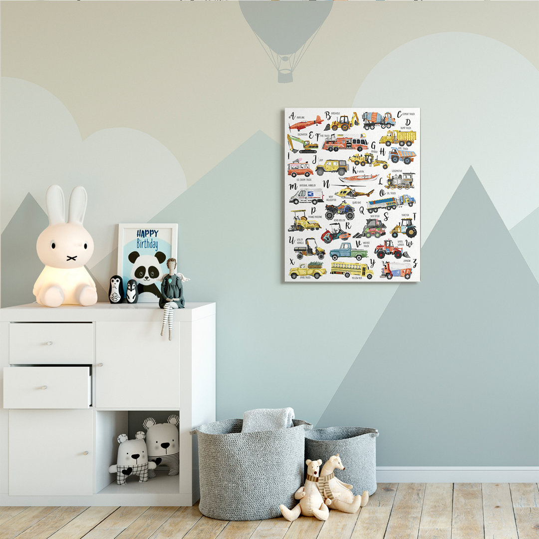 Dyal ABC's Of Motor Vehicles Kid's Alphabet Chart Viv + Rae™ Size: 40" H x 30" W  Format: Wrapped Canvas