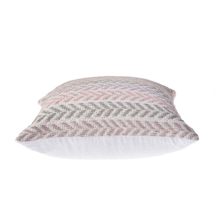 Hand-Woven Chevron Cotton Throw Pillow Rajani Home Color: Purple/Pink