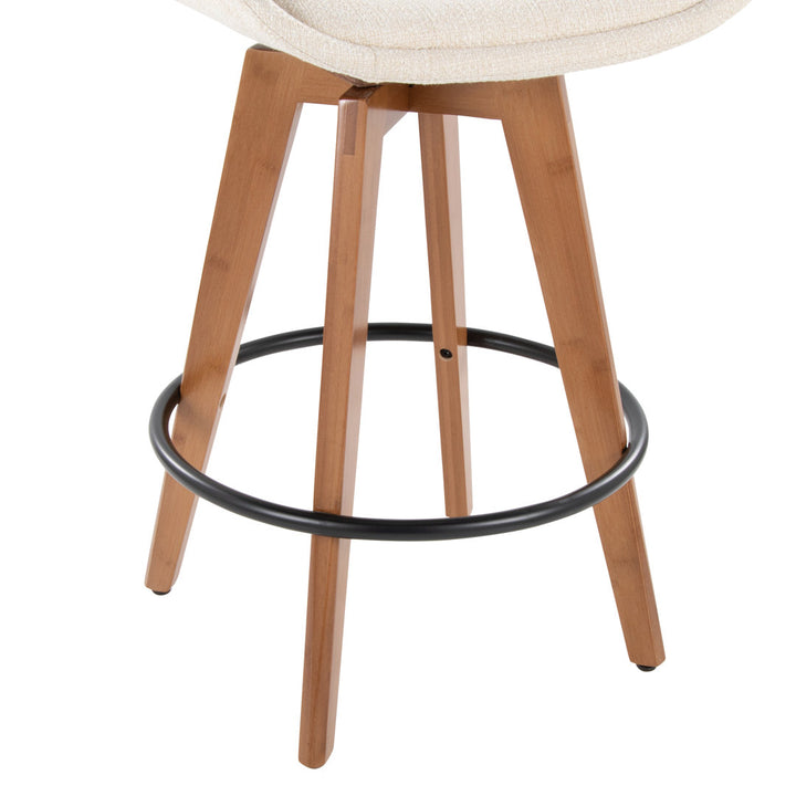 Whitacre Swivel Stool Wade Logan® Upholstery: Cream Noise Tweed, Seat Height: Counter Stool (26" Seat Height)