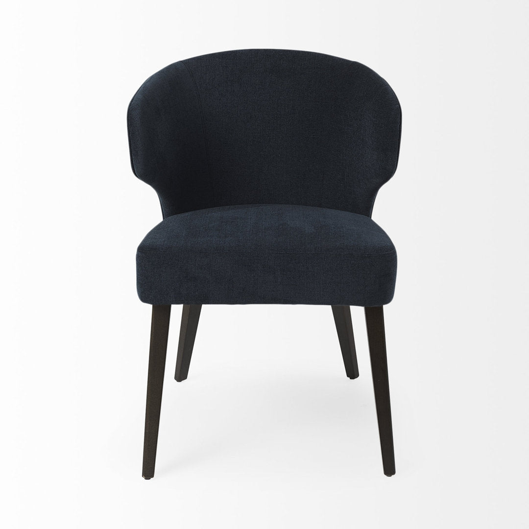 Golino Fabric Upholstered Wingback Side Chair Joss & Main Upholstery Color: Black, Leg Color: Black