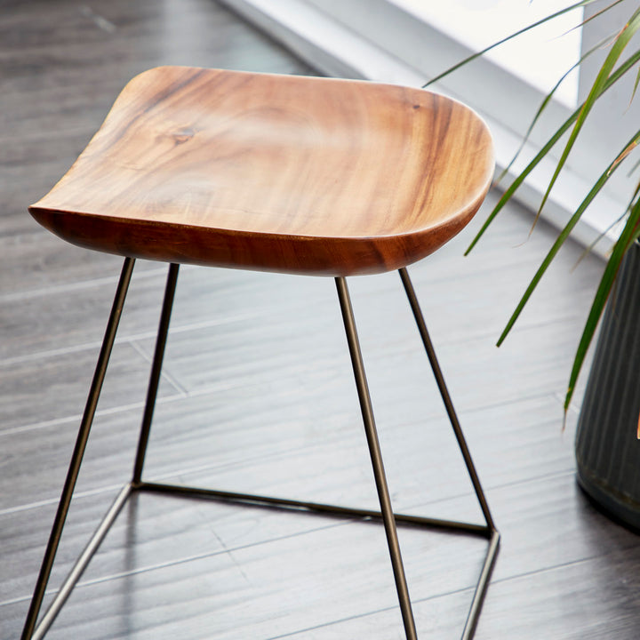 Monticello Rustic Square Seat Accent Stool Joss & Main